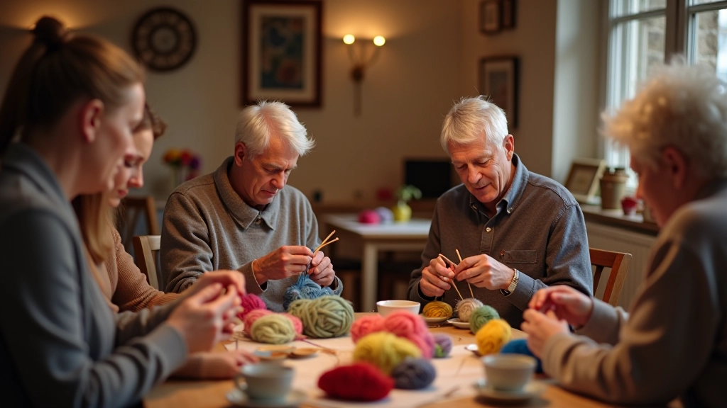 Knitting circle gathering